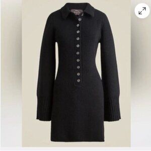 J. Crew Spring Street Cashmere Polo Sweater-Dress Black - Size L
